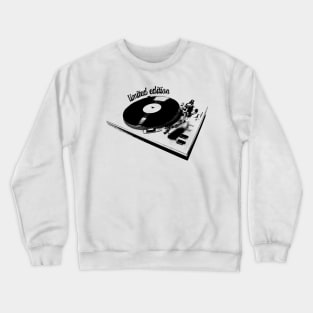 Turntable And Vinyl Record Illustration Crewneck Sweatshirt